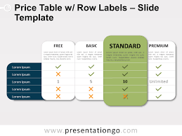 Price Table Row Labels For Powerpoint And Google Slides In 2020 Powerpoint Thanks Words Google Slides