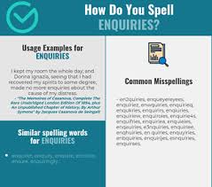 Correct Spelling For Enquiries Infographic Spellchecker Net