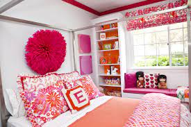 Colorful Trim Tween Girl Bedroom Pink Girl Room Girls Bedroom