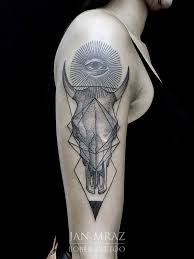 For a more natural take on a skeleton piece, a longhorn skull tattoo is similar to a cow, bull, or deer skull but distinct in its namesake husks. Bull Skull Tattoos Askideas Com