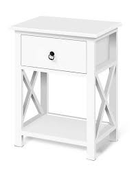 White bedside cabinet 3 drawer chest of drawers with pull out shelf. Artiss Bedside Tables Drawers Side Table Nightstand Lamp Chest Unit Cabinet X2 Myer