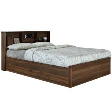 This wood platform bed with headboard & footboard is a minimalist, stylish bed base that works well with a variety of decorating styles and makes it easy for you to beautify the look of your bedroom. Kodu Anderson Queen Bed With Bookcase Headboard Temple Webster