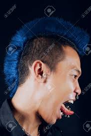Maybe you would like to learn more about one of these? Man With Mohawk Side View Mouth Open Sticking Tongue Out Stock Photo Picture And Royalty Free Image Image 69308809