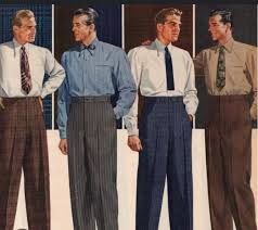 Do you remember men wearing their pants so high in the 1950s?