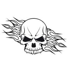 Once those shapes are drawn out you can color in the holes and then start sketching in the cracks on the skulls forehead, around the eyes, and around the nose. Flaming Skull Vector Images Over 2 800