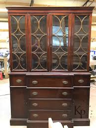 Come see the before and after of this beautiful hutch using bb frosch chalk paint powder! Brushing High Gloss Oil Paint On Furniture Painted By Kayla Payne