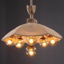 Traditional 6 Light Umbrella Shaped Industrial Farmhouse Lighting