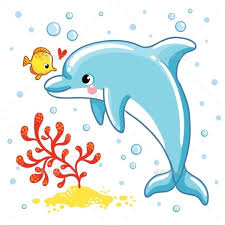 Cute Cartoon Dolphin Love Dolphin On A White Background Vector Illustration Dolphin Art Dolphin Painting Dolphin Drawing