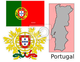 Plakaty redro z najlepszych materiałów drukarskich. Fototapeta Portugalia Mapa Flaga Godlo Na Wymiar Flaga Czerwony Zielony Redro Pl