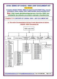 Ohsas 18001 Documents Was Developed To Control Occupational Health And Safety Issues In The Organi Occupational Health And Safety Occupational Health Checklist