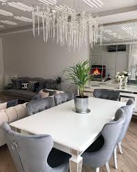Salon Yemek Odasi Aynali Mobilya Duvar Aynasi Avize Tavan Konsol Glam Oturma Odasi Takimlari Modern Ic Dekorasyon Oturma Odasi Fikirleri