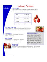 lobster cooking chart free download