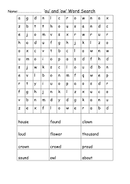 This includes a word sort of 'ou' and 'ow' words. Word Search Ou And Ow Teaching Resources