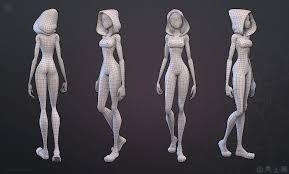 Amazing Spider Gwen Brian Bedford Character Modeling 3d Model Character Wireframe