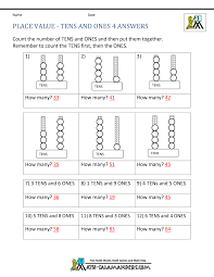 A first grade math cur. Printable Tens And Ones Worksheets Preschool Worksheet Gallery