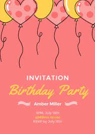 Even if you're not planning an event, it's always nice to make someone feel special with a personalized online birthday card in their inbox (or. Online Birthday Invitation Party Pink Invitation Template Fotor Design Maker