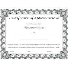 Certificate Of Appreciation Template For Word Award Wording Examples ...