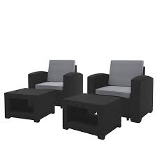 We want your patio chairs to bring a combination of comfort, style and durability, while also being able to accommodate the needs of your outdoor area. Corliving Outdoor Chair And Ottoman Set Black Lowe S Canada