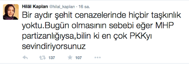 'atatürkçü' olmaya karar veren kaplan'ın, öcalan hakkındaki övgü dolu tweetlerini sildiği gibi. Hilal Kaplan Asker Ailelerinin Hukumete Verdigi Tepkilerden Rahatsiz Oldu Taskinlik Diken