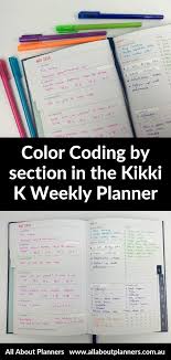 Color Coding By Section Using The Kikki K Goals Weekly Planner All About Planners Weekly Planner Color Coding Planner Planner