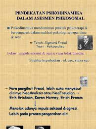 Mar 31, 2012 · super ego merupakan akar tunjang dari aspek peneguhan moral yang baik. 3 Pendekatan Psikodinamika Ppt