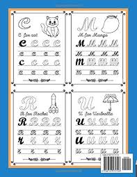 Practice handwriting with our cursive alphabet worksheets. Cursive Alphabet Handwriting Workbook For Kids A To Z Upper And Lowercase Alphabet Cursive Writing With Sentence And Picture Coloring Book Publication Morris 9798733575728 Amazon Com Books
