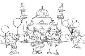 Eid Al Adha Islam Coloring Pages Family Holiday Ramadan Kids Color Activities Muslim Kids Activities