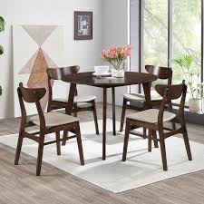 What are the shipping options for black dining room sets? 5 Piece Compact Round Dining Set Home Living Room Furniture Walnut Black Faux Leather Kitchen Dining Room Furniture Home Kitchen Rayvoltbike Com