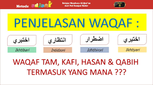 Apabila tedapat tanda waqaf ini dianjurkan untuk berhenti daripada melanjutkan. Jenis Dan Macam Waqaf Youtube