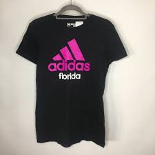 Black And White Adidas T Shirt Women S Women S Adidas The Go To Tee Black With Pink White Florida Short Sleeve T Shirt Adidas Tshirt Casual Adidas Women Womens Shirts Black Tee