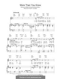 More Than You Know By V Youmans Sheet Music Piano Sheet Music Digital Sheet Music