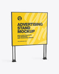 Banner ads here, banner ads there. Led Display Stand Mockup In Outdoor Advertising Mockups On Yellow Images Object Mockups
