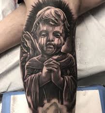 Sullentv presents portfolio peek with steve soto from the new goodfellas tattoo in southern california. Baby Angel Statue Love These Steve Soto Tattoo Art Co Facebook