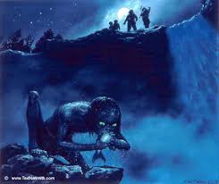 Gollum At The Forbidden Pool Meccg Tolkien Illustration Earth Illustration Fantasy Illustration