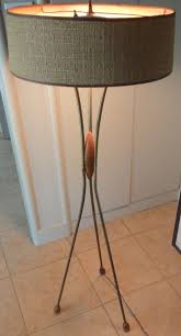 Vintage 50s Atomic Floor Lamp Mid Century Modern Retro Brass Wood Danish Mid Century Modern Floor Lamps Vintage Floor Lamp Mid Century Decor