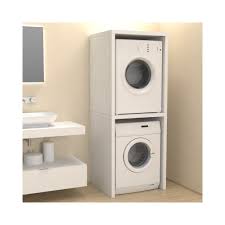 Caisson buanderie spaceo home, blanc h.200 x l.80 x p.60 cm. Meuble Colonne Couvercle Machine A Laver Buanderie