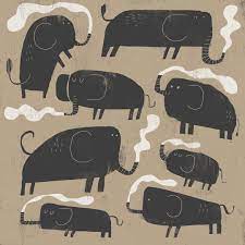 gareth lucas v instagram elephants having fun with water illustrator elepha illustrator portfolio graphic design illustration elephant graphic