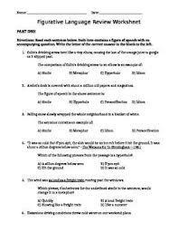 Figurative Language Review Worksheet Figurative Language Review Language Review Similes And Metaphors