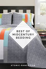 Shop lighting · new year, new room · dorm room ideas Midcentury Inspired Bedding Mid Century Bedroom Bed Bed Duvet Covers