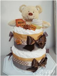 Gateau De Couches 2 Etages Nounours Ours Beige Marron Nappy Cake Gateau De Couches Babyshower Diapercake Gateau De Couches Gateau De Couche Cadeau Bebe
