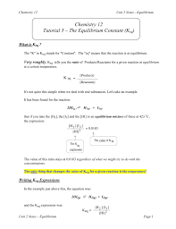 Cursive writing is something both students and graduates should have a grasp of. Chemistry 12 Tutorial 5 The Equilibrium Constant Keq