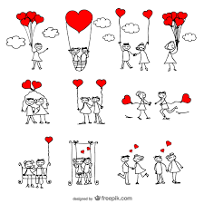 Stick Figure Lovers Cartoon Vector Illustrator Pack Stick Figure Drawing Stick Figures Hand Painted