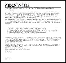 One with some experience, and a cover letter for a data entry clerk with no experience; Billing Manager Cover Letter Sample Cover Letter Templates Examples