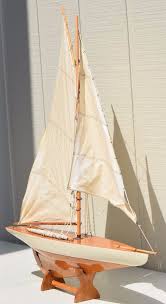Vintage Large Sailboat Yacht Wooden Model Ship Pond Boat Nautical Decor Stand Navio De Madeira Barco Artesanato Nautimodelismo