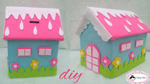 Cara Membuat Celengan Rumah Dari Kardus Dan Kain Flanel Diy Tutorial Kerajinan Diy Kids Crafts Kerajinan Bayi