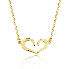 colar toque de joia coracao aberto ouro amarelo joias ouro colares