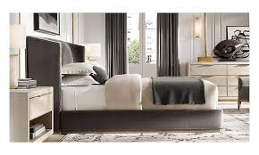 Shop Alessa Upholstered Shelter Bed Rh Modern Bedroom Furniture Furniture