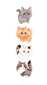 Cats Family4 B Seni Kucing Kucing Cantik Kartun
