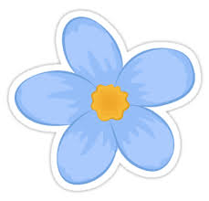 Blue Flower Tropical Illustration Cute Nature Sticker By Vanessavolk Nature Stickers Print Stickers Aesthetic Stickers