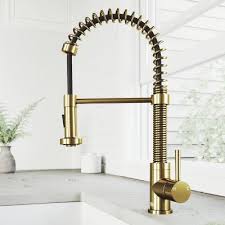 Inspired by the design of a professional kitchen, the britt™ commercial faucet blends performance and style to help you build the kitchen of your dreams. Gold Kitchen Faucets Kitchen The Home Depot
